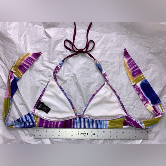 MOSSIMO Women’s Boho Multicolored Halter Bikini Top Size Lg EUC no pads - Picture 5 of 11
